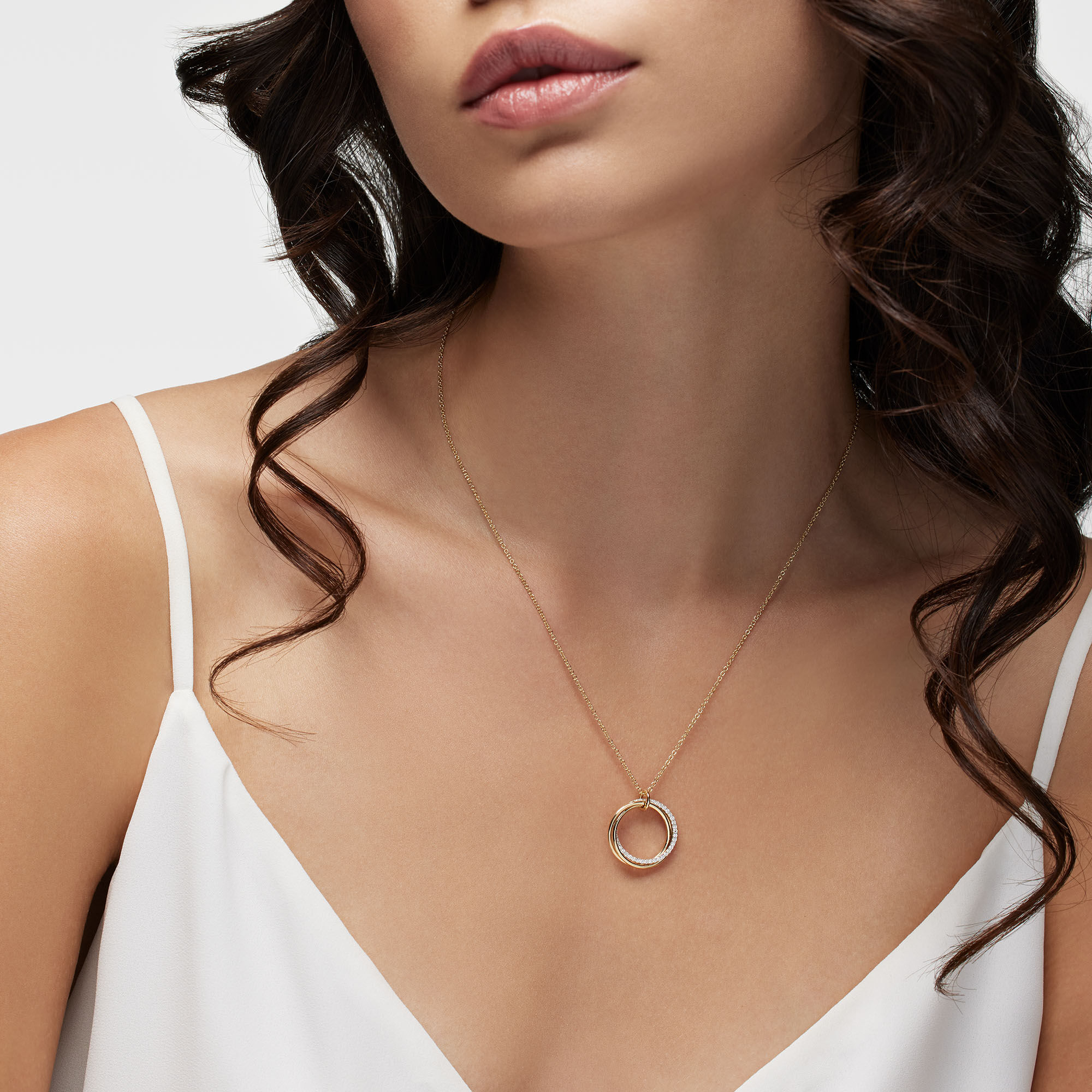 Gold circle necklace tiffany top
